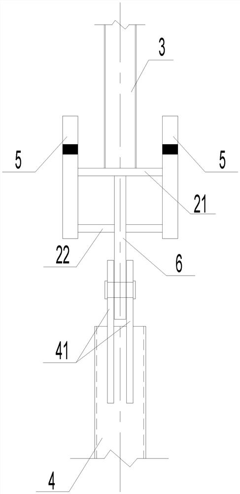 A connection node and construction method for avoiding the intersection of a cantilever truss, a stay cable and a hanging column