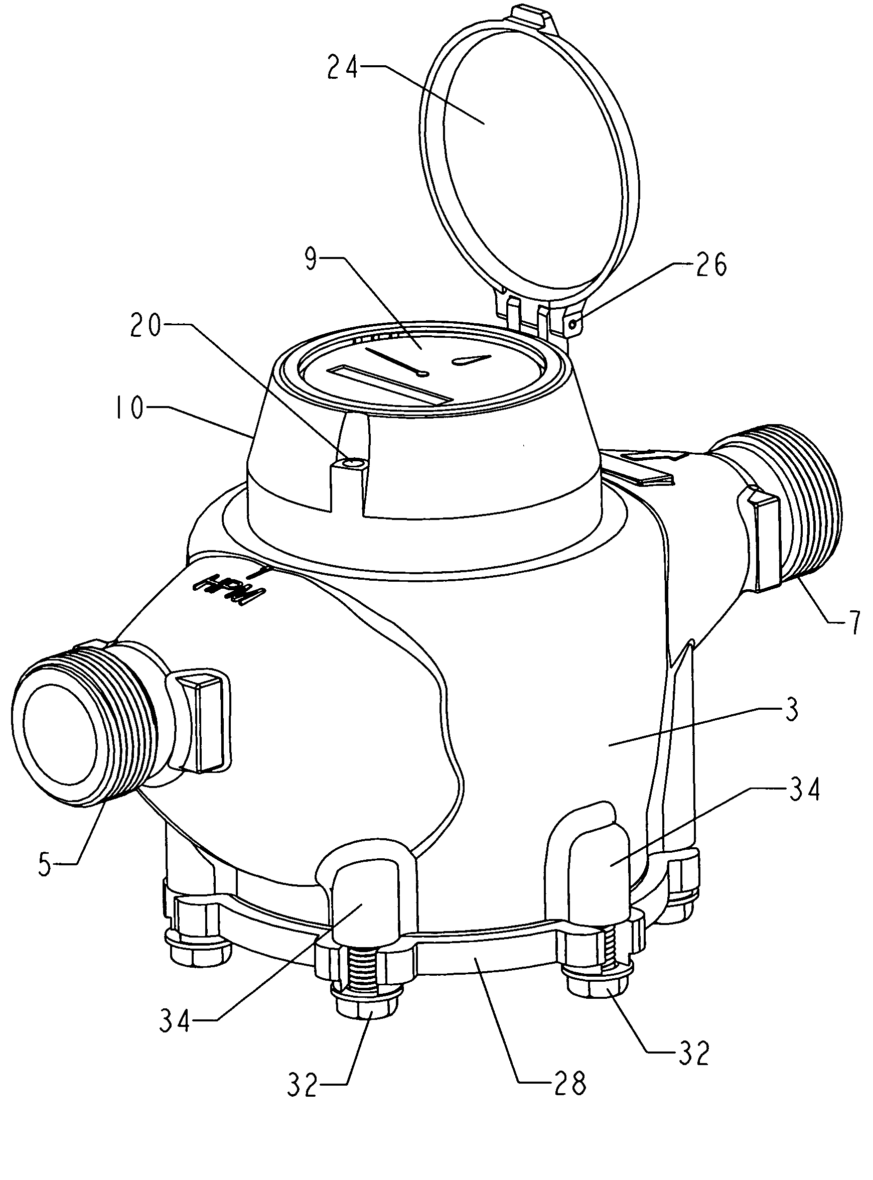 Large volume fire service water meter