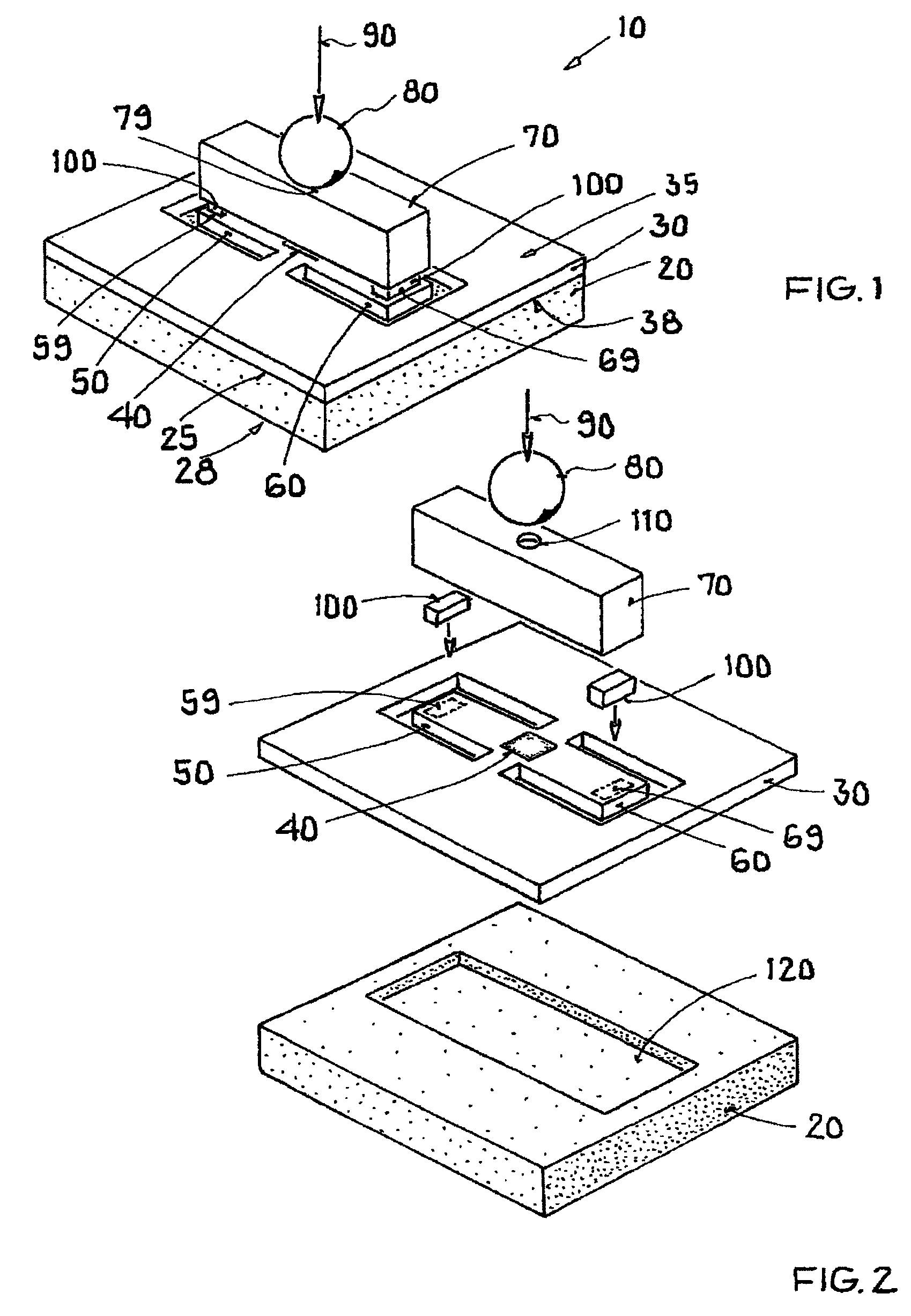 Force sensor with wings and force distribution component