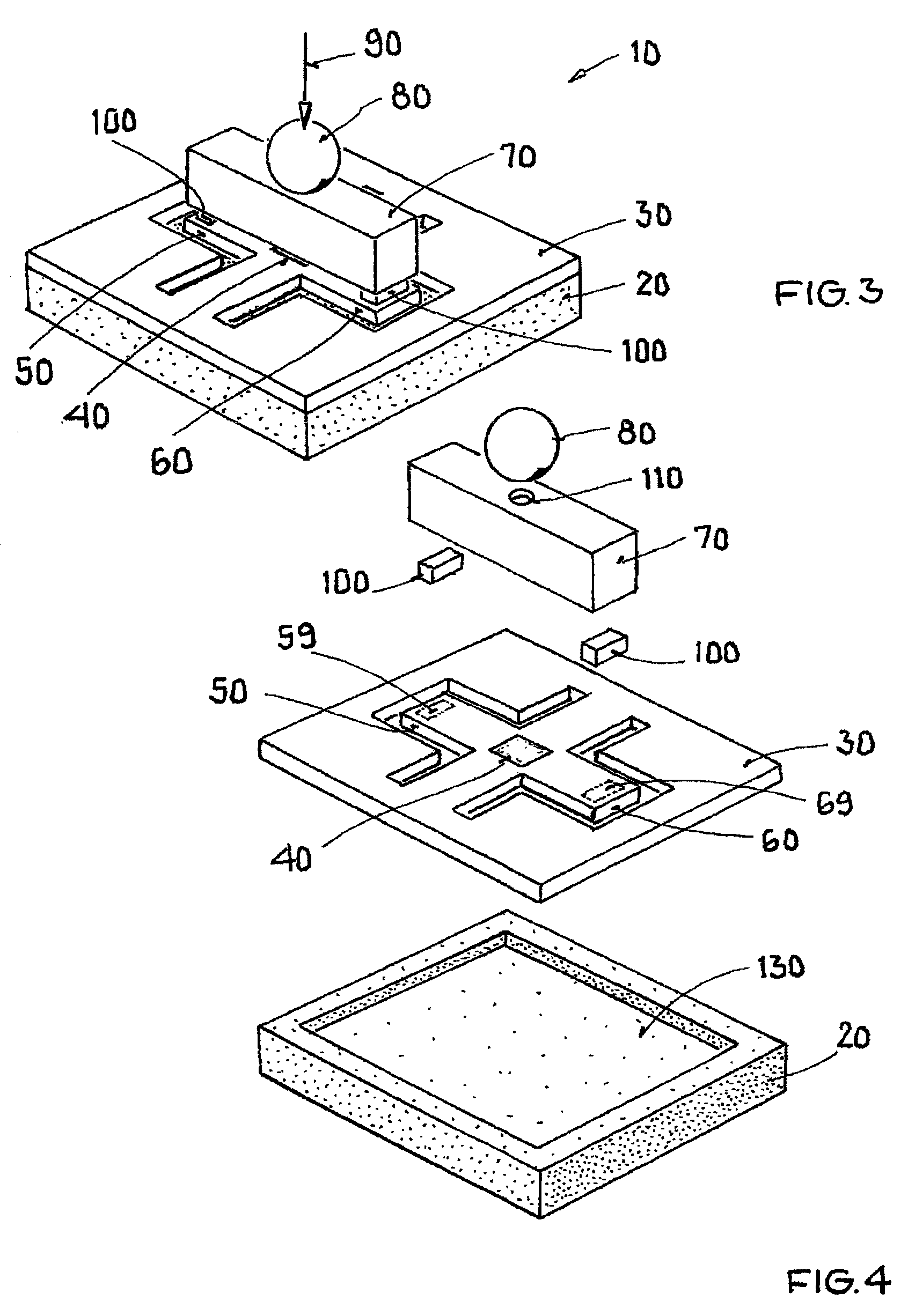 Force sensor with wings and force distribution component