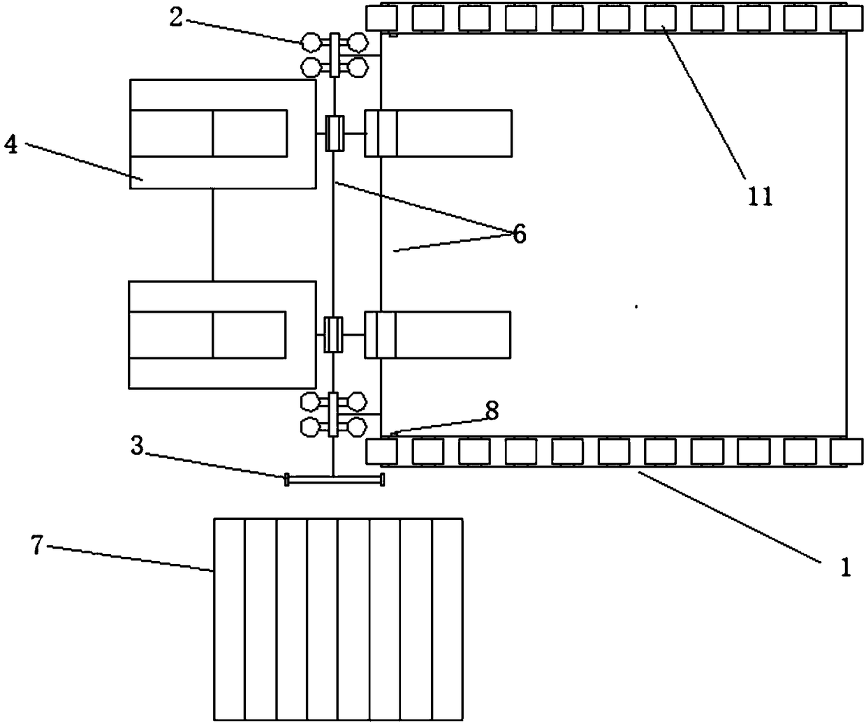 Paint brushing system for back of T-shaped elevator guide rail