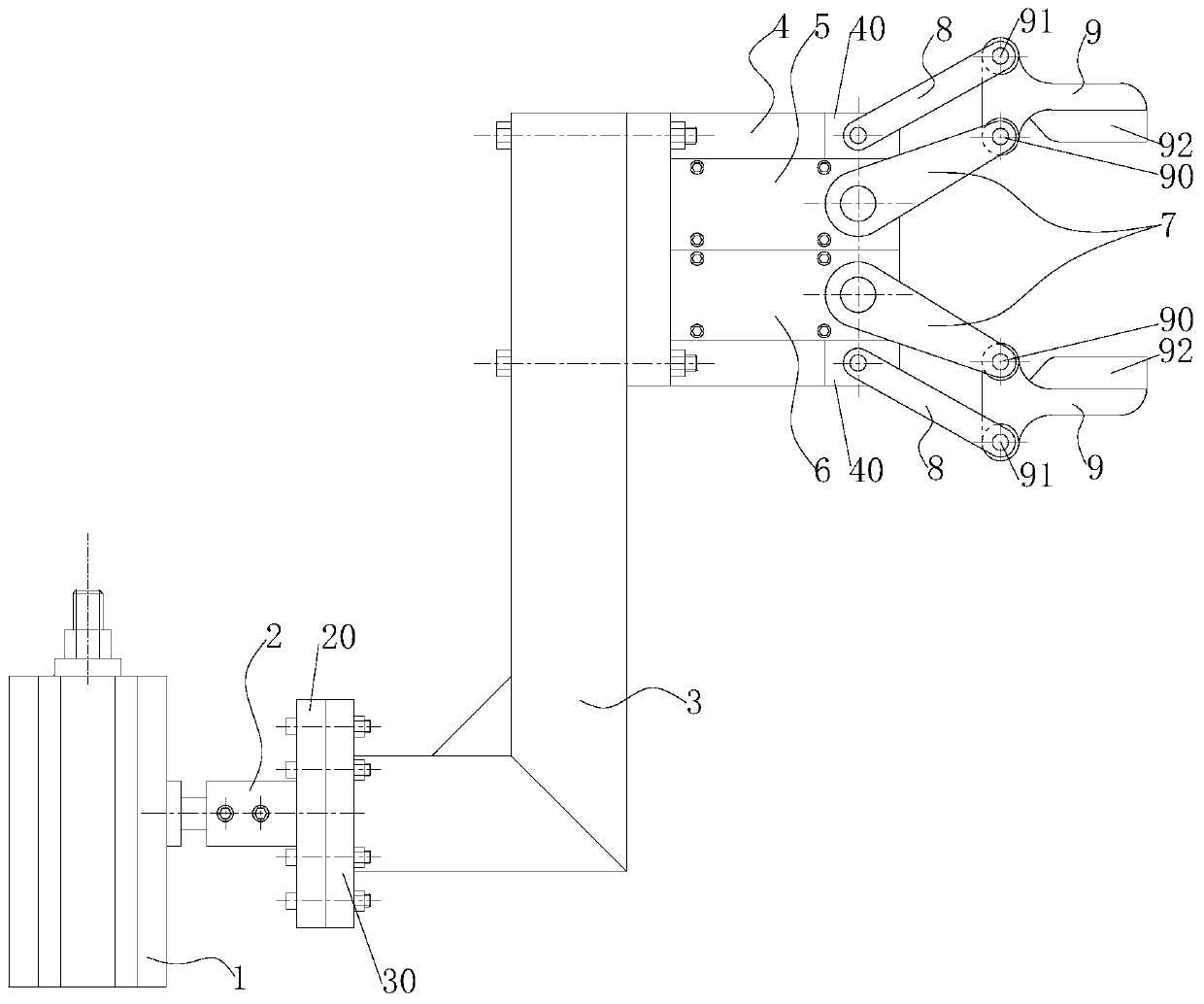 Glass cup turnover device for glass cup production line