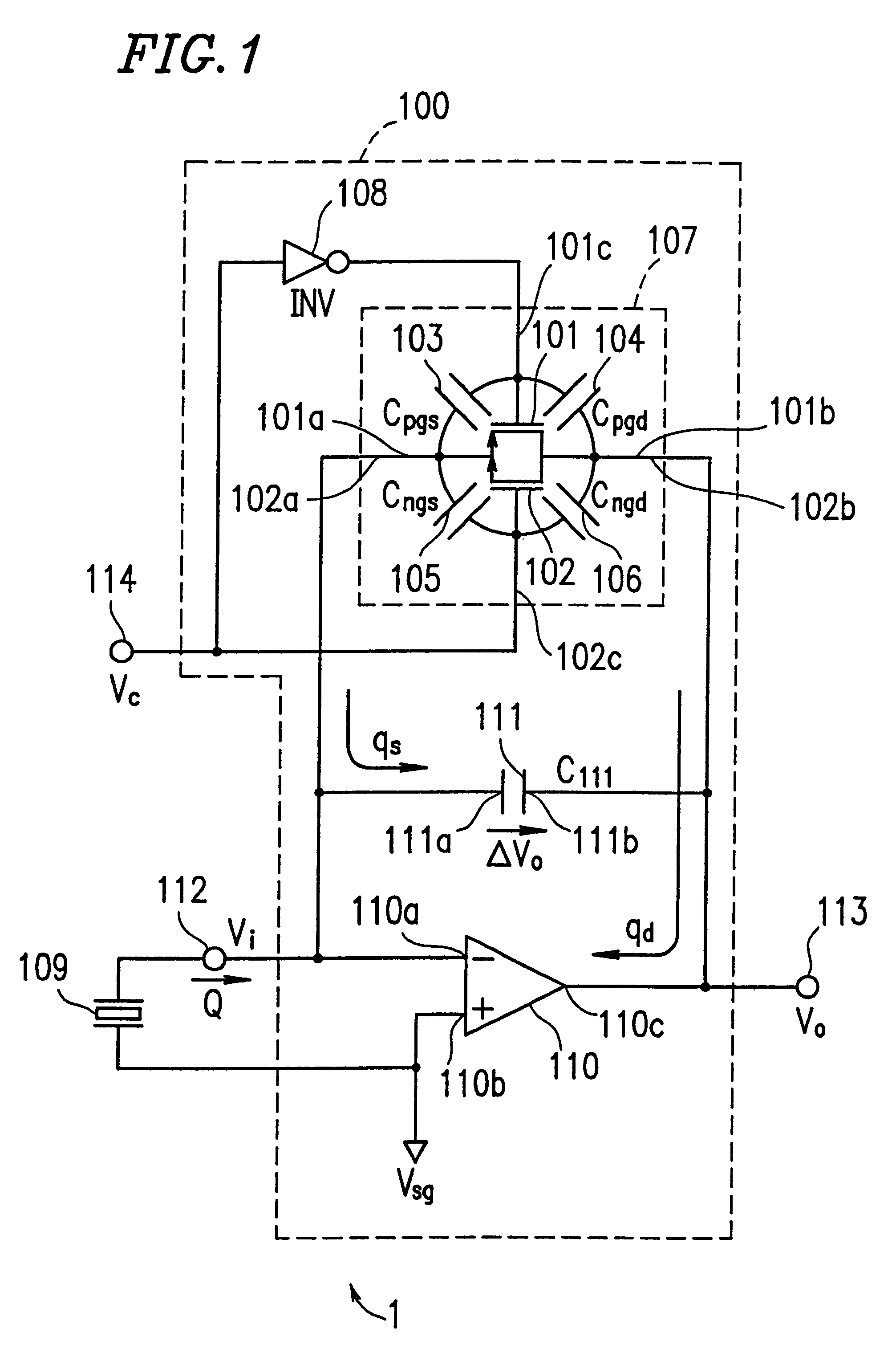 Signal processing circuit for charge generation type detection device