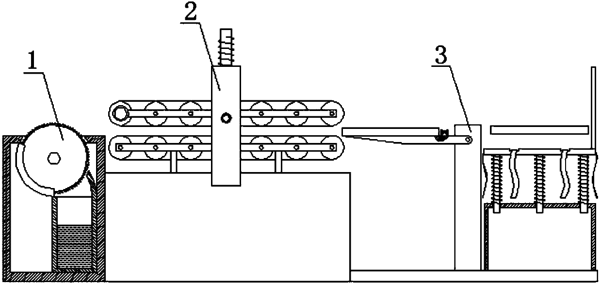Self-transmission stacking device for sun sheet cutting and flattening