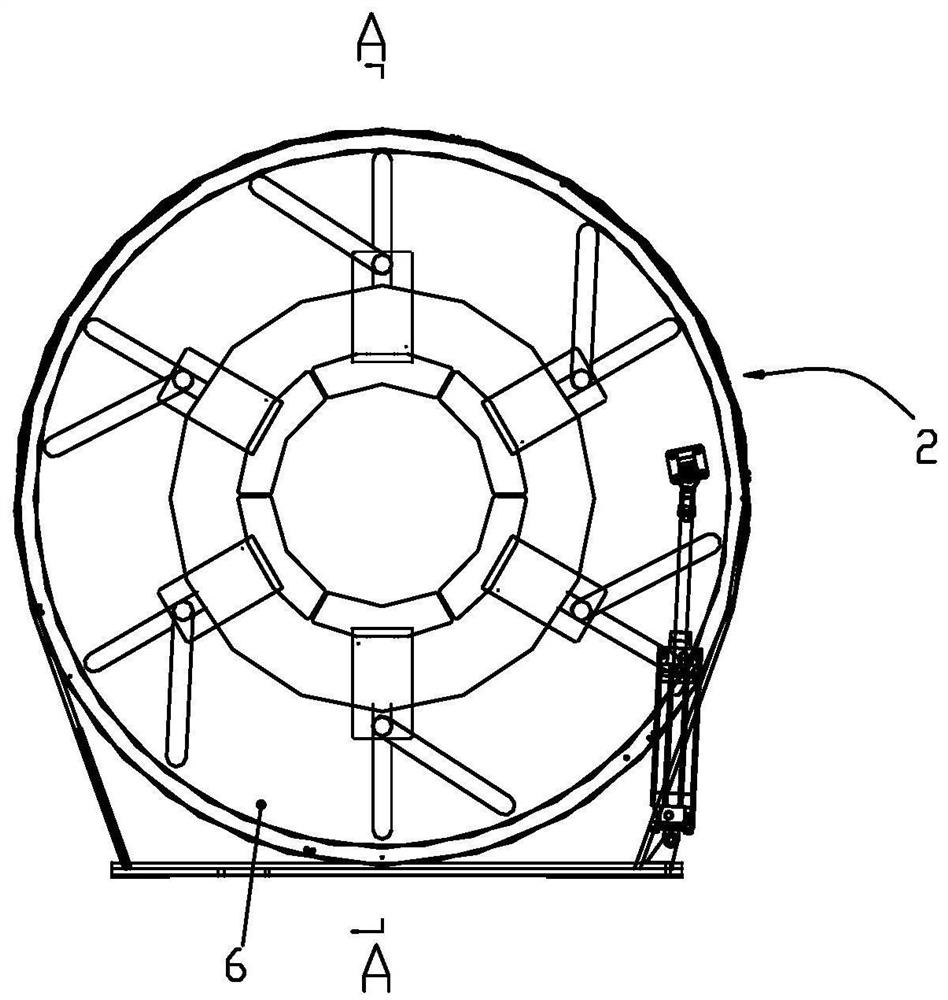 A carcass tube retracting right-angle device for aviation radial tire building machine