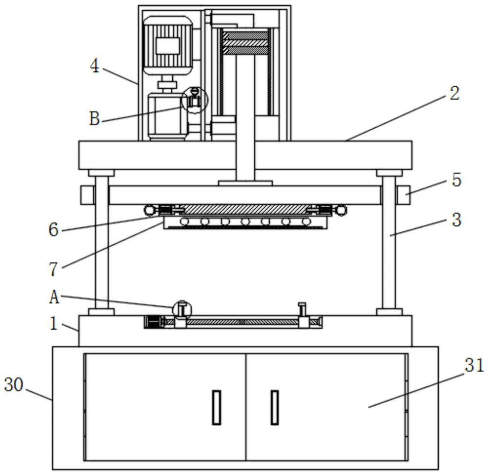 Fin embossing mechanism capable of adapting to embossing of blanks with different thicknesses