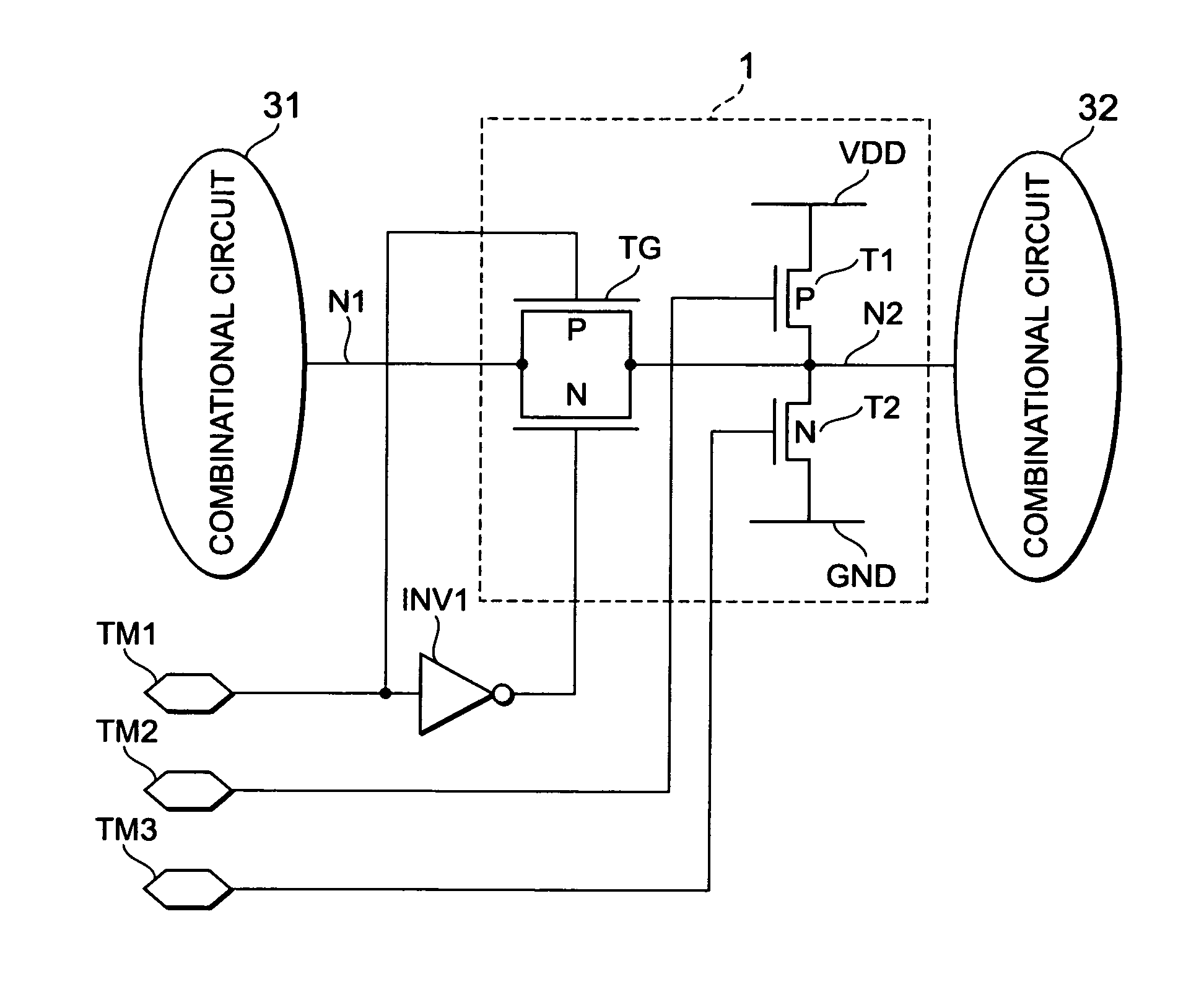 Semiconductor device test circuit, semiconductor device, and its manufacturing method