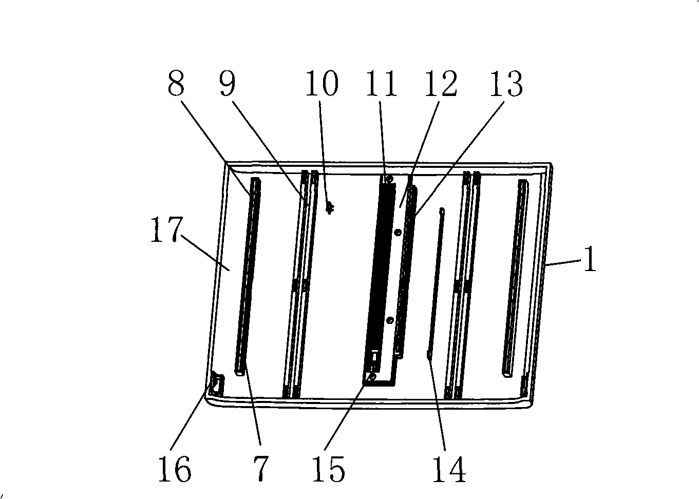 Air-out plate switching device of split floor type air conditioner