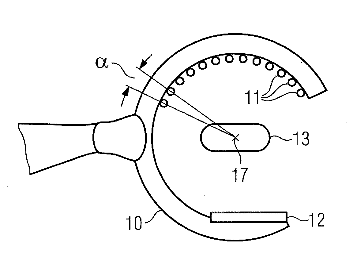 Method and device for recording a projection dataset of an object using a plurality of x-ray sources