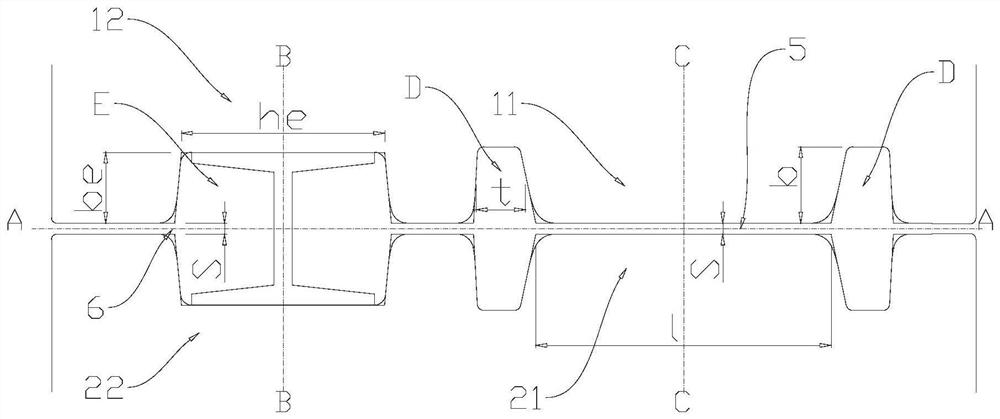 Rough rolling pass system for flexible rolling of H-shaped steel and rolling method