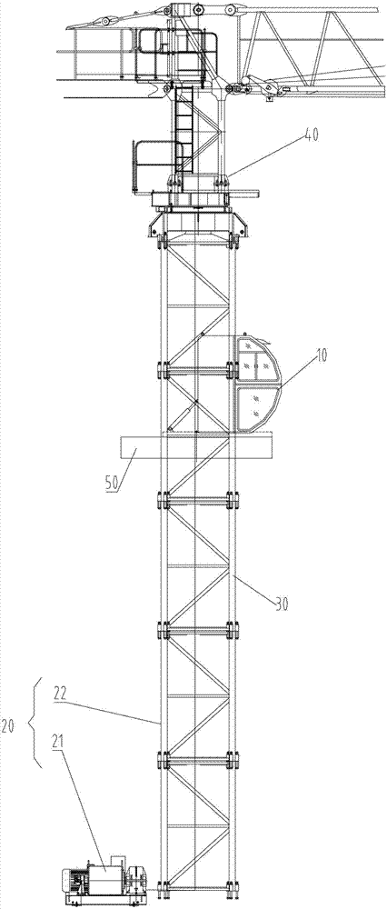 Tower type crane and cab thereof