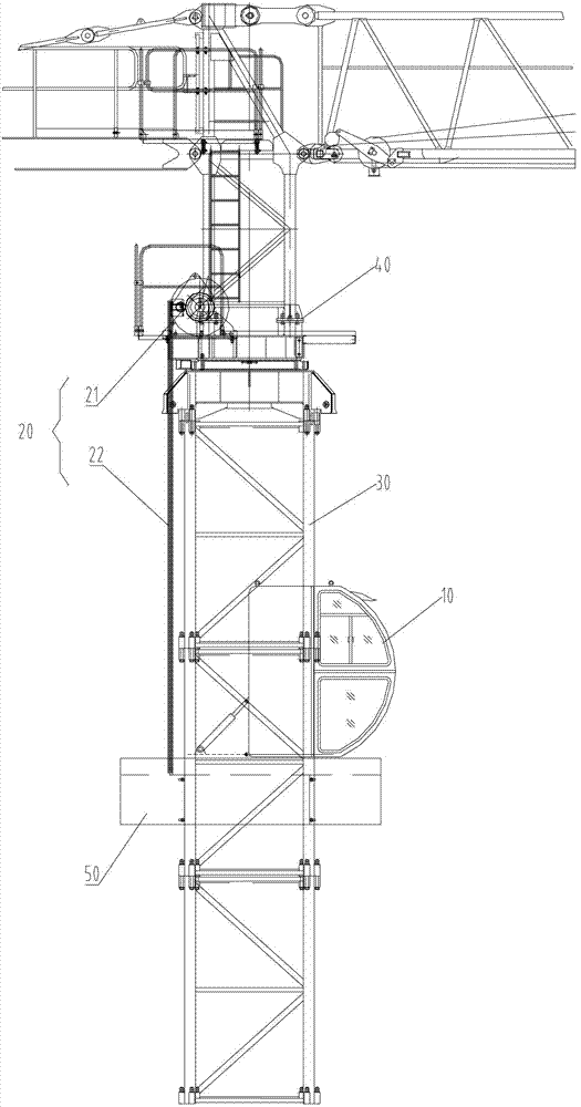 Tower type crane and cab thereof