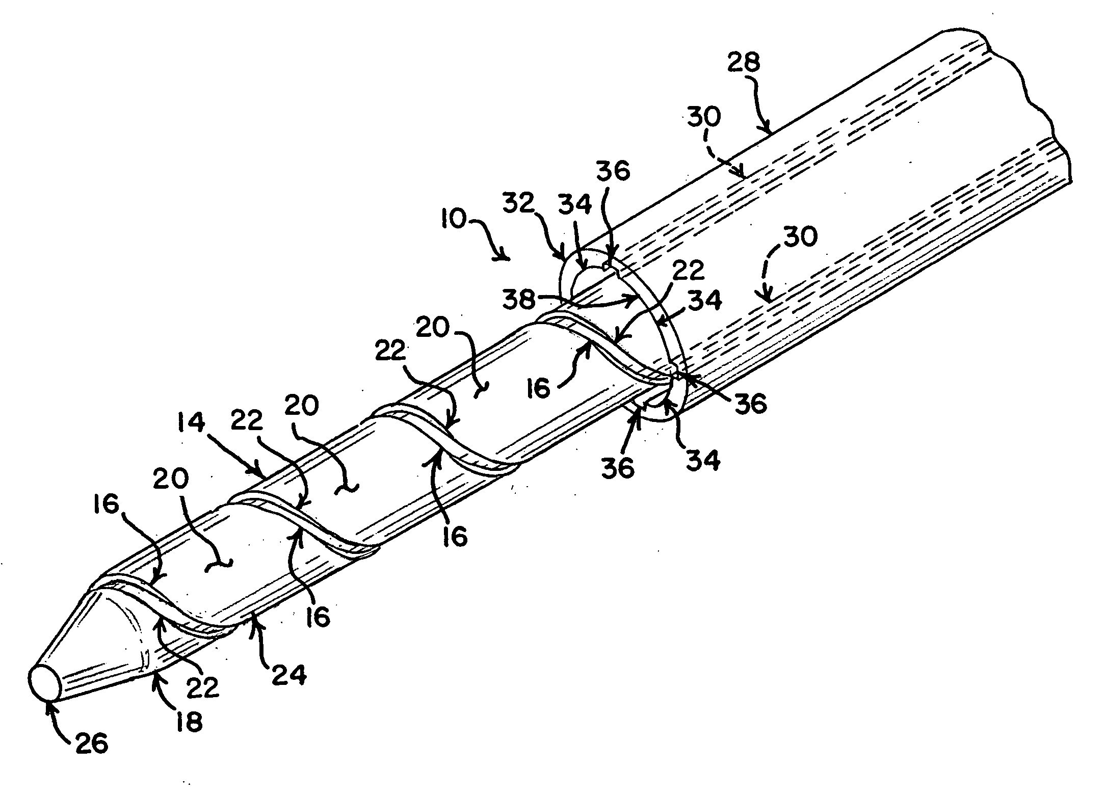 Delivery system with helical shaft
