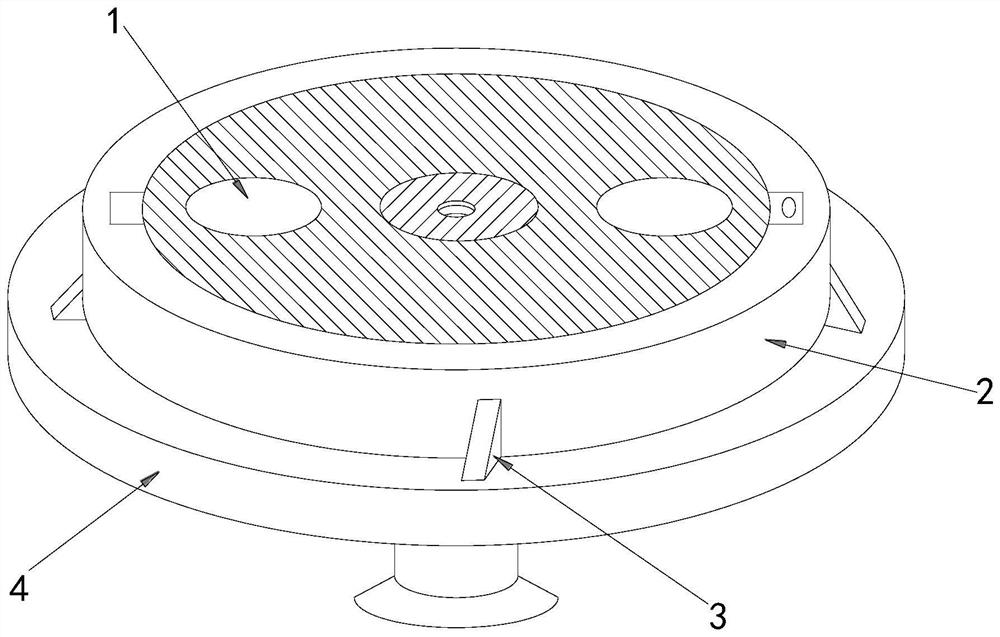 A pressure relief device for a spherical sewer manhole cover with nodular ink for waterlogging prevention