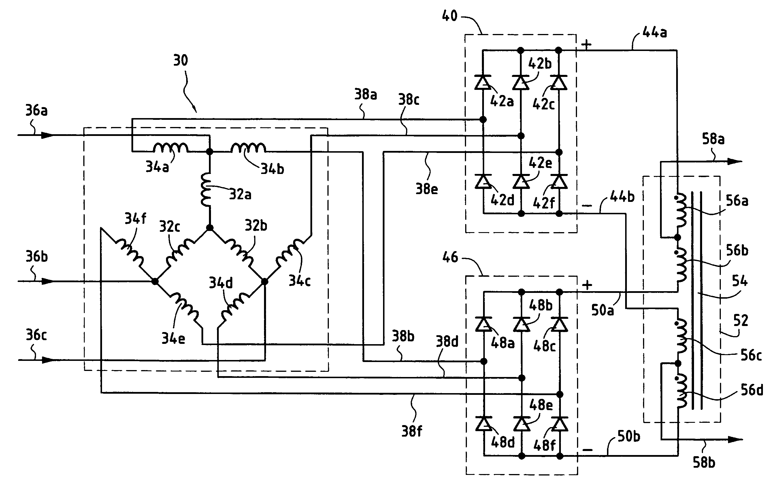Autotransformer AC/DC converter