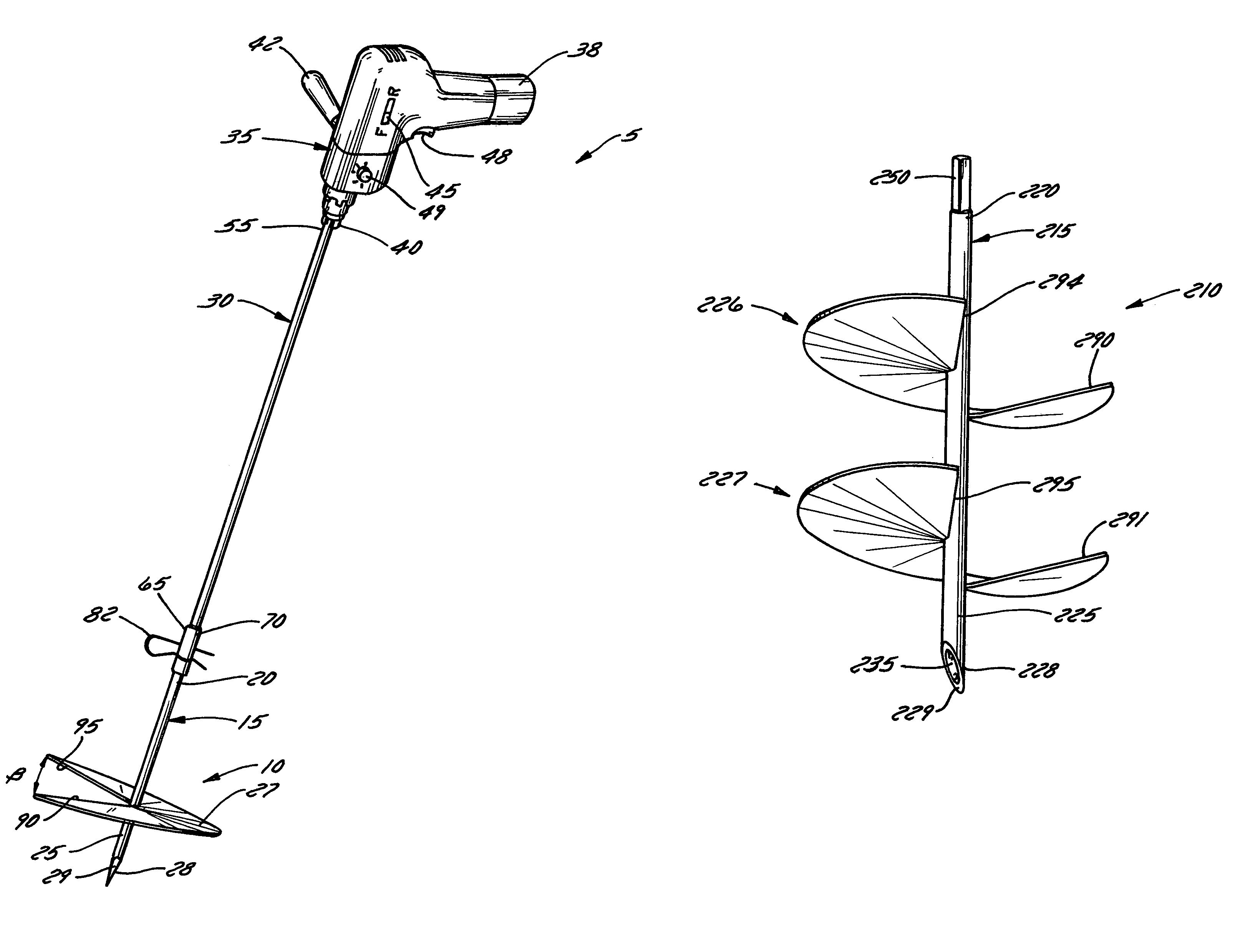 Auger for mixing and burrowing