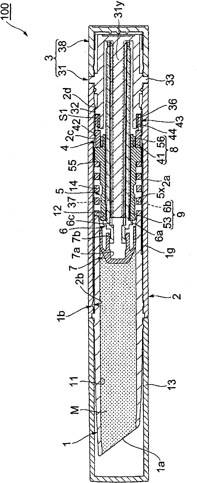 Containers for pushing out applying material