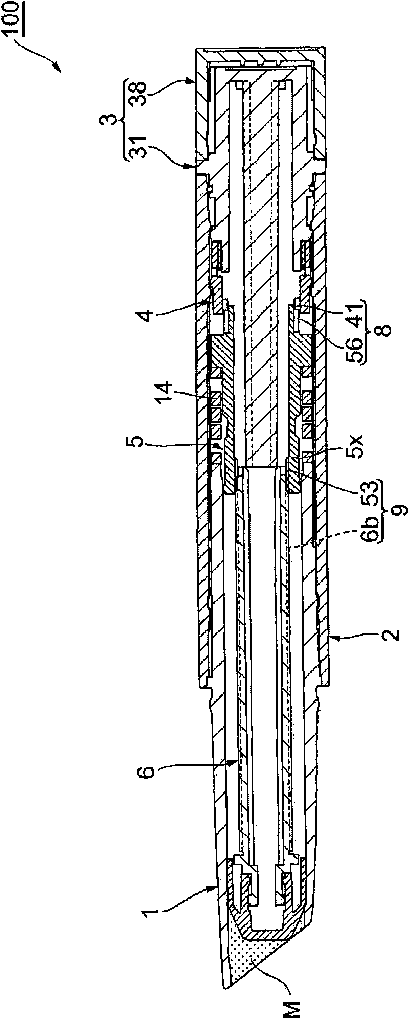 Containers for pushing out applying material