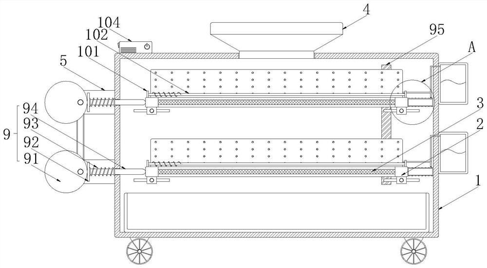 Efficient sand screening equipment with dustproof function for road and bridge construction