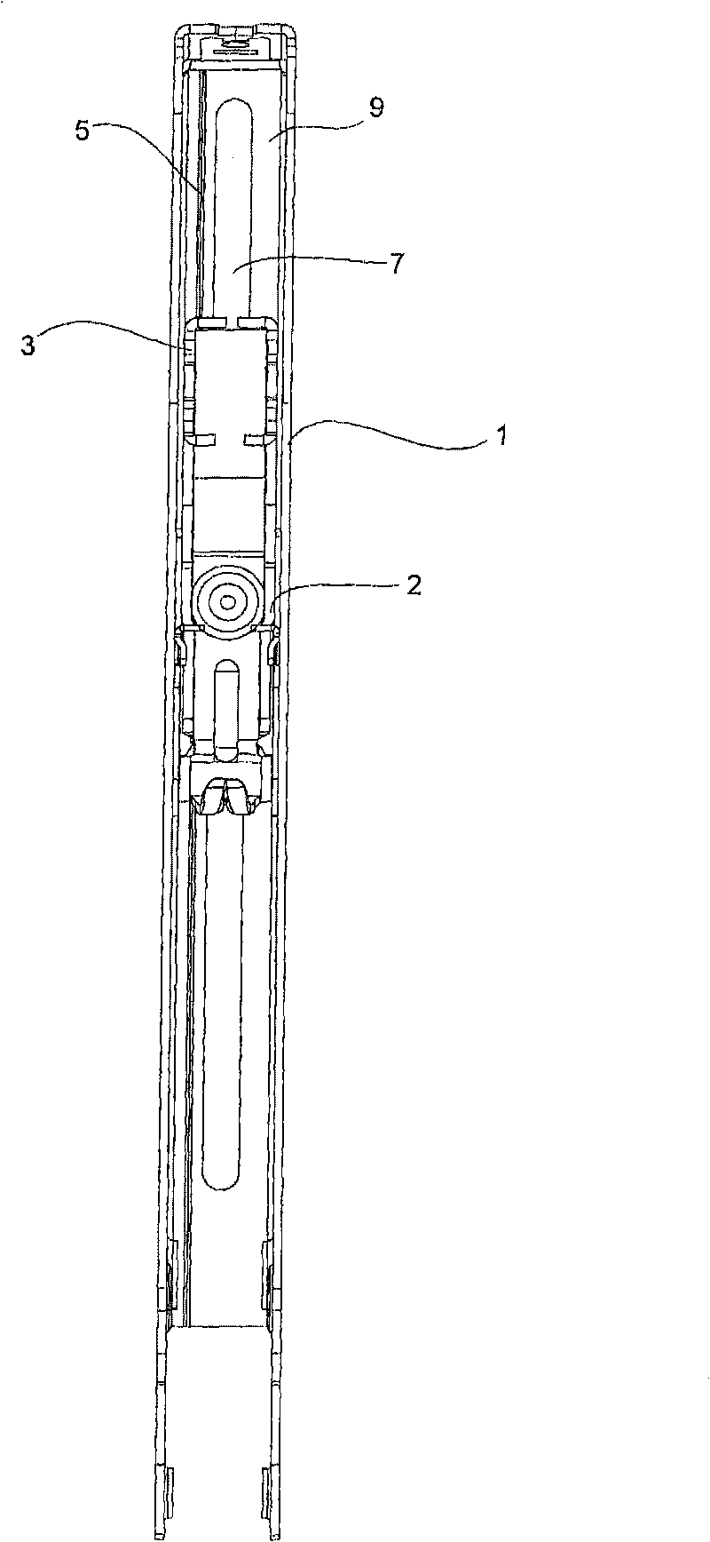 Upper roller supporting and pressurizing arm of drafting device