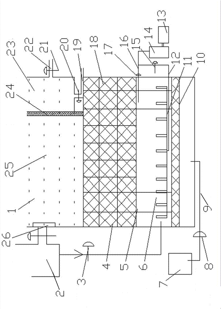 Automatic biological aerated filter detection and control device