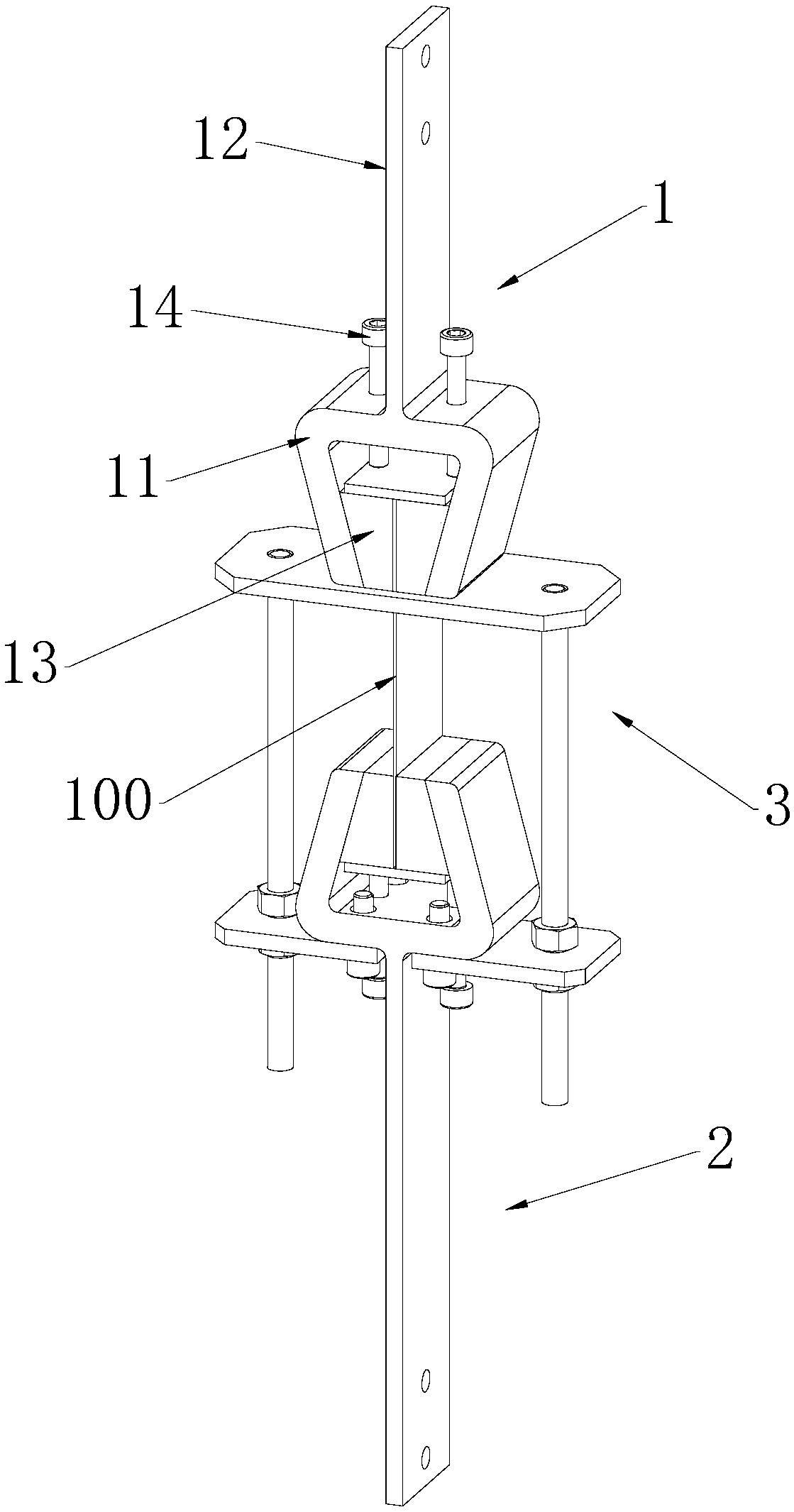 Clamping device for high-speed stretching of automotive plastics