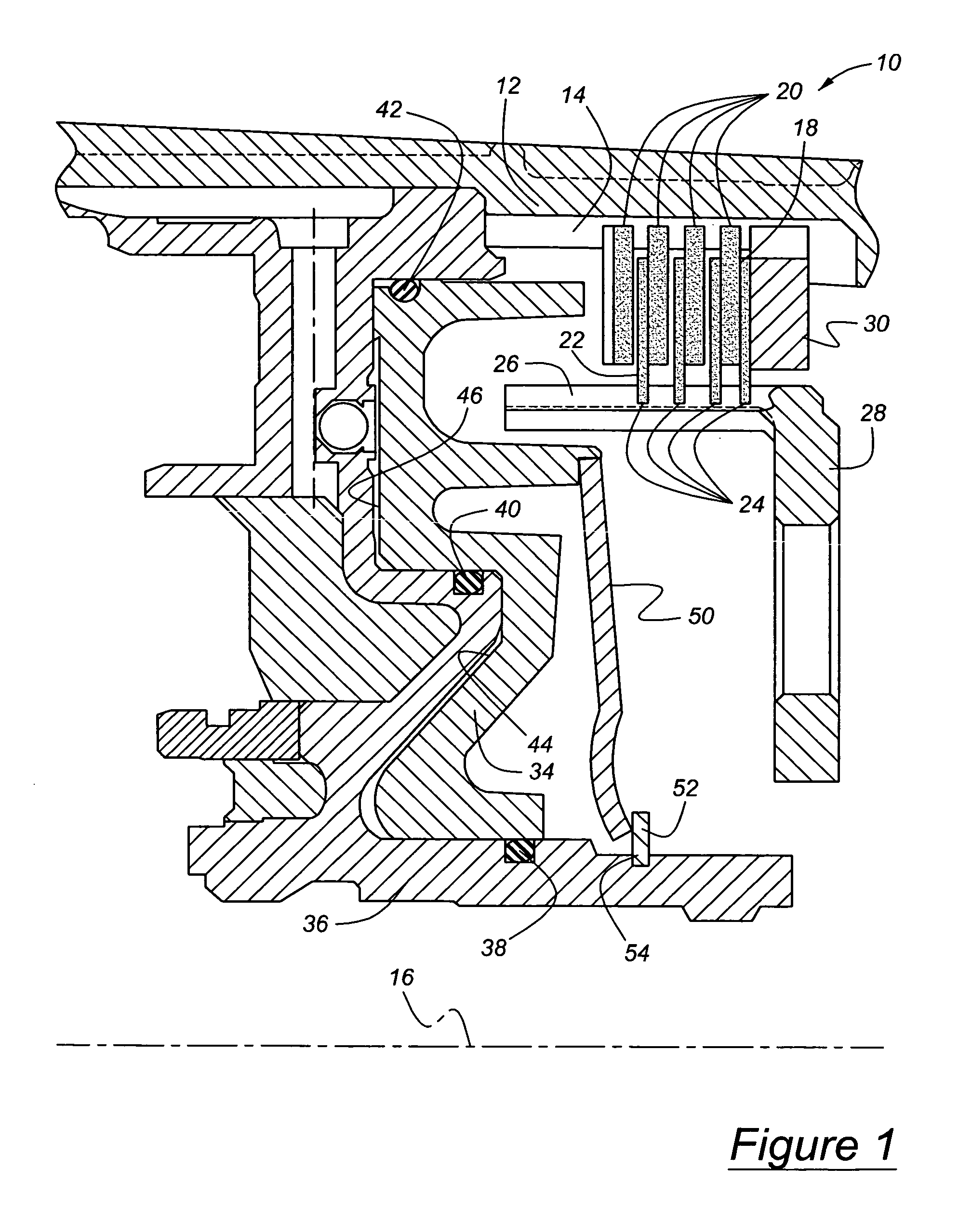 Dual area piston for transmission clutch and sequential control therefor