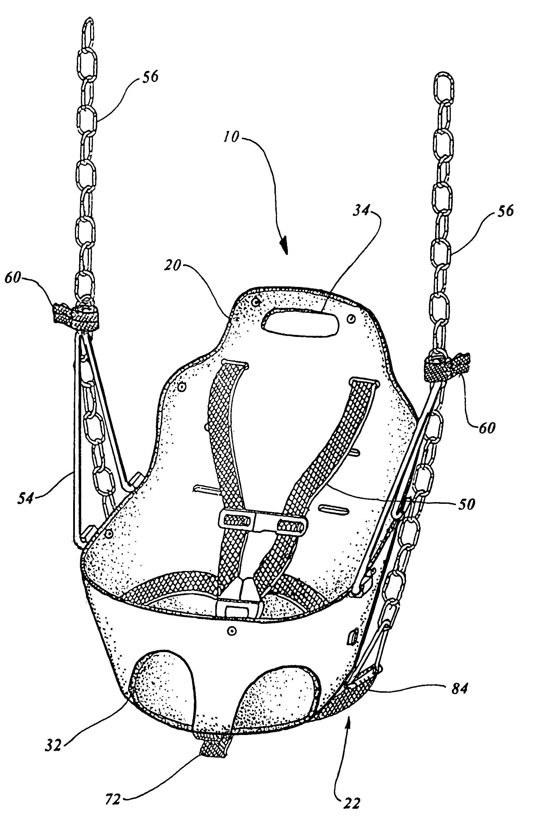 Portable playground swing seat