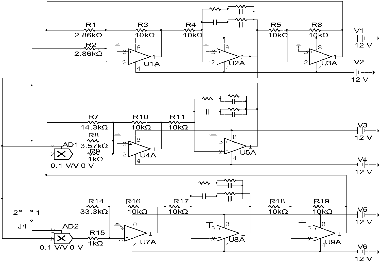 Fractional-order switching chaotic system synchronization circuit