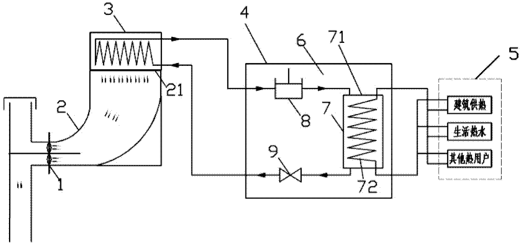 Direct expansion type mine return air source heat pump system and operation method thereof