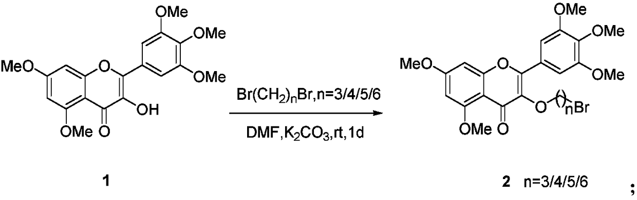 Myricetin derivative containing quinoxaline and preparation method and application thereof