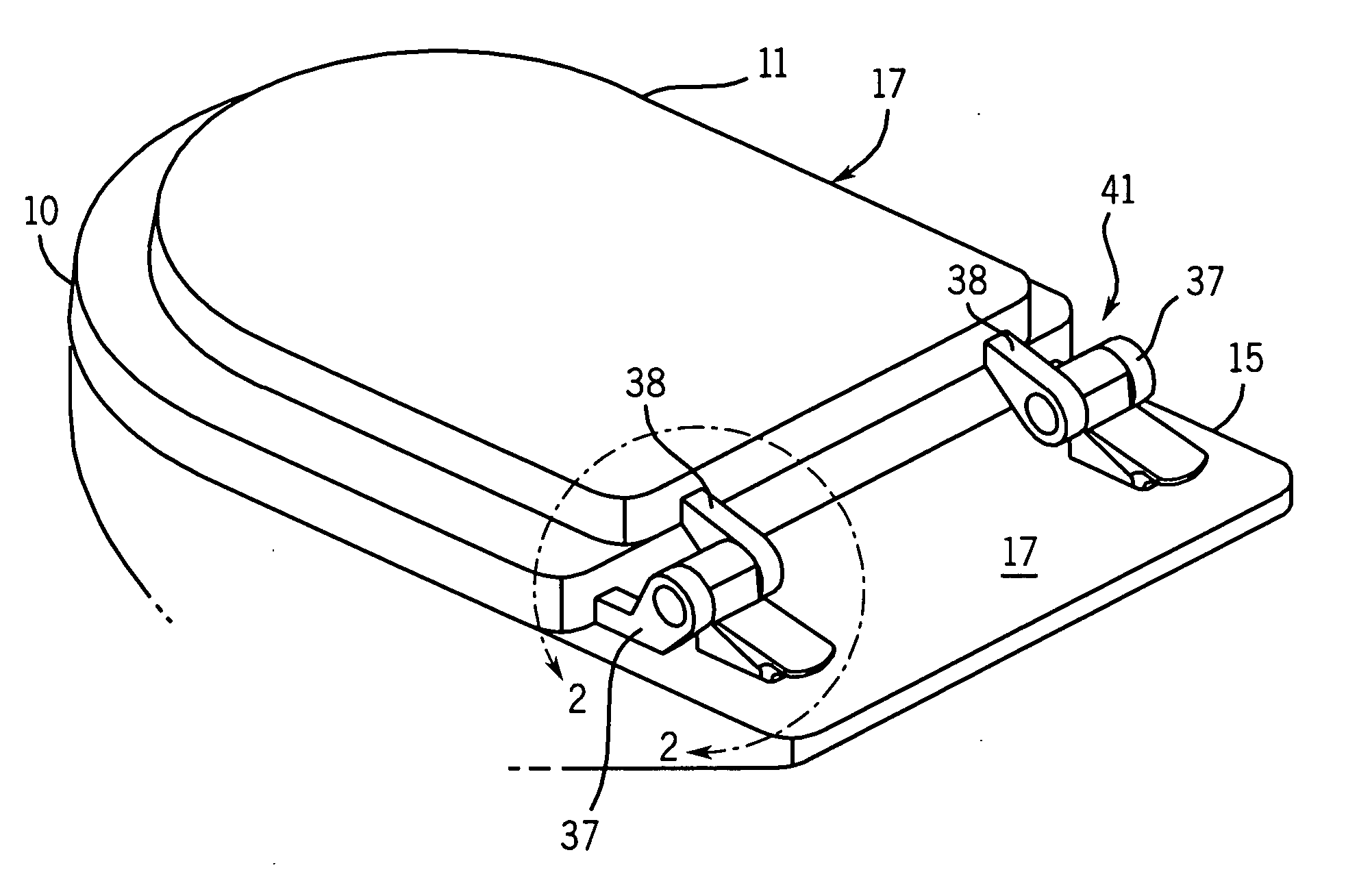 Releasable toilet seat hinge assembly