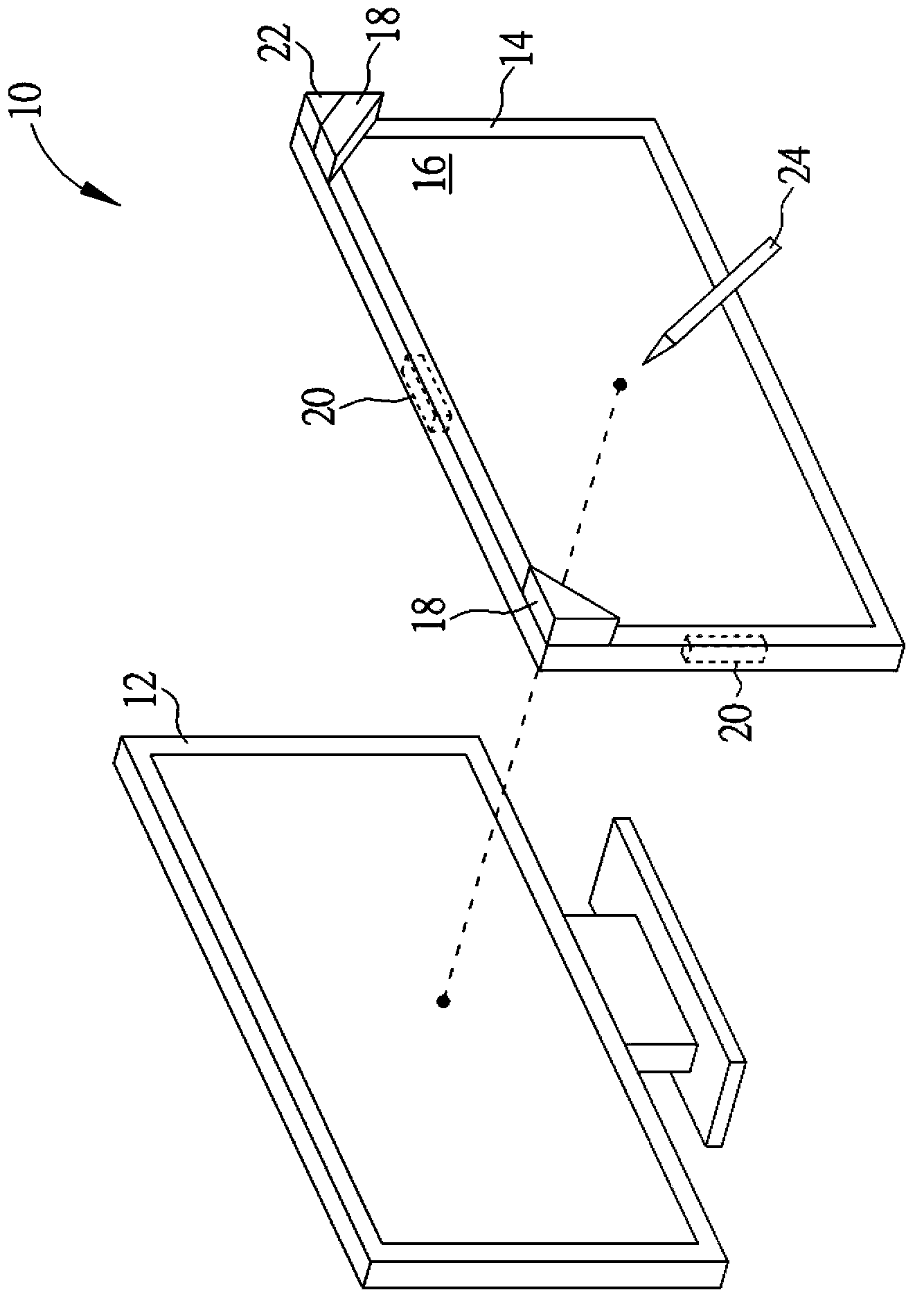 Out-cell optical touch device and related calibrating method