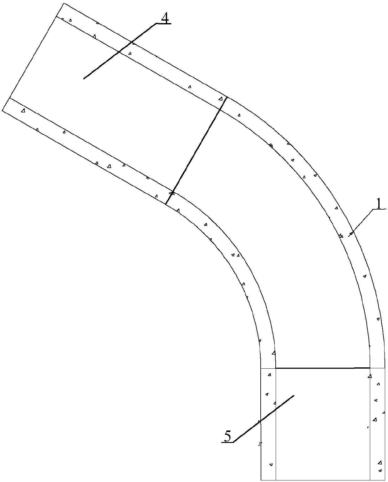 Variable-curvature open channel bend