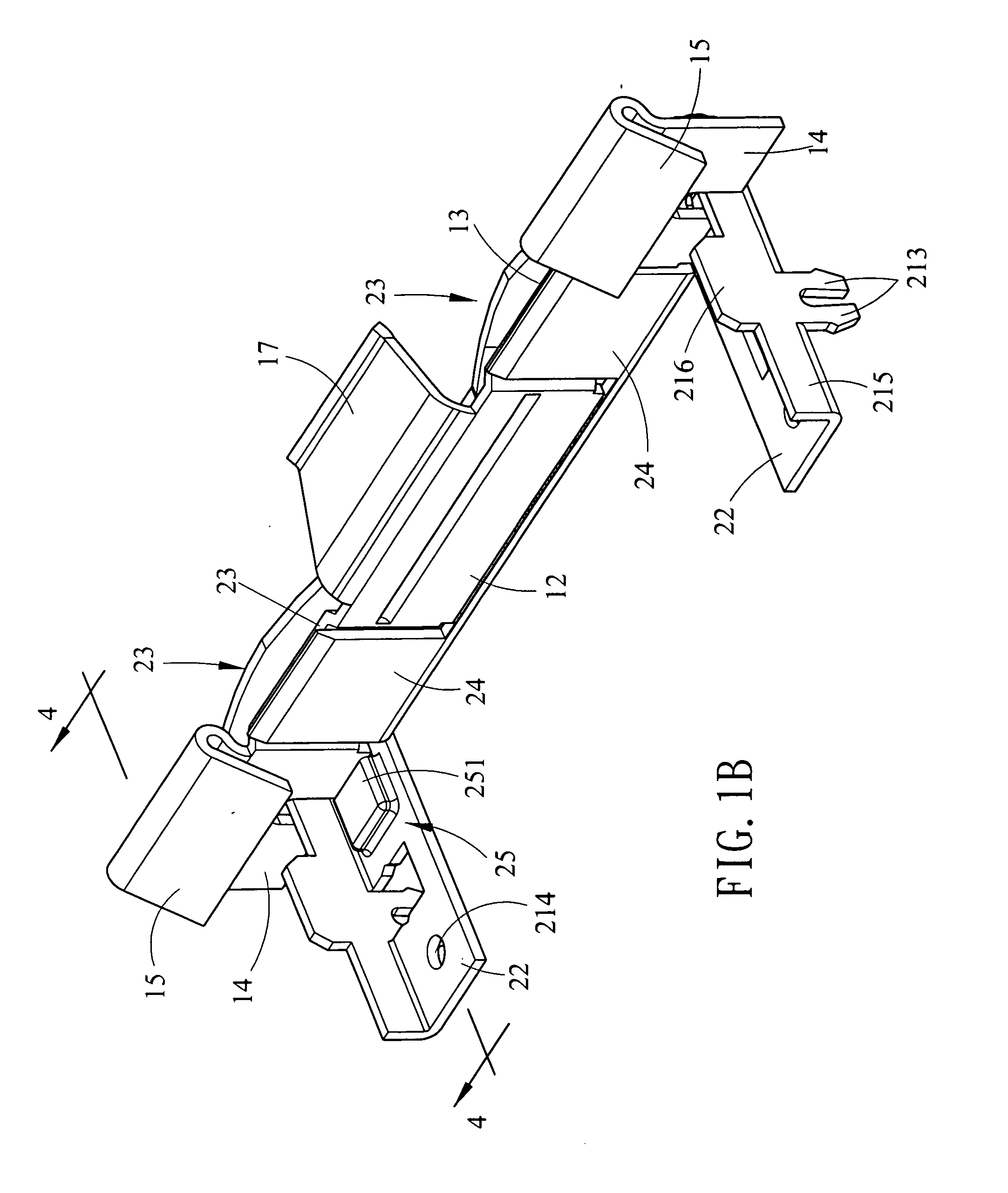 Fastening device for card