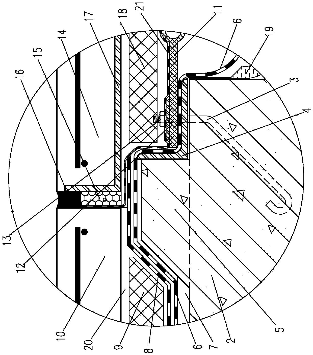 Flat-joint and detachable type roof deformation joint and construction method thereof