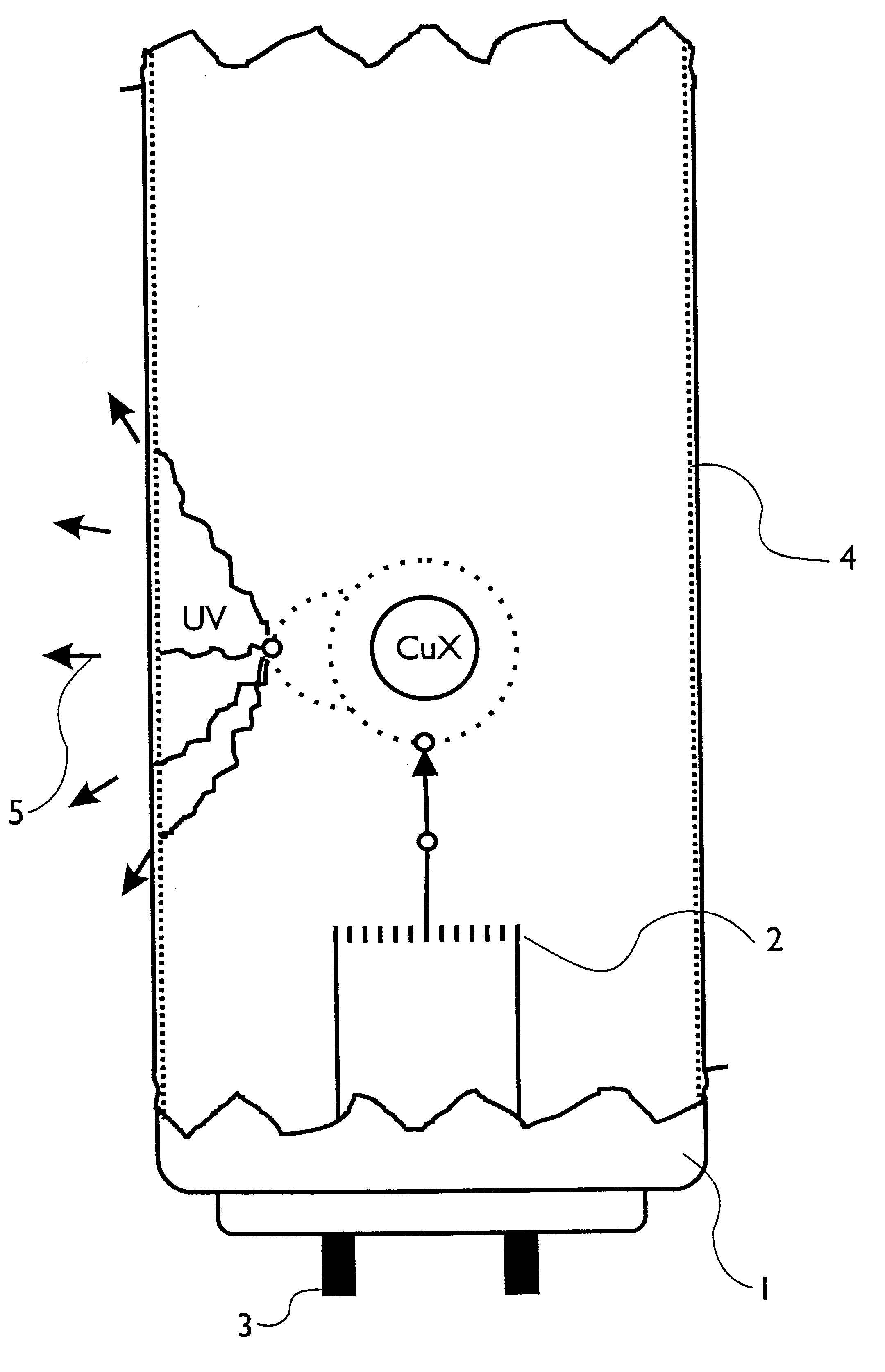 Low-pressure gas discharge lamp with a copper-containing gas filling