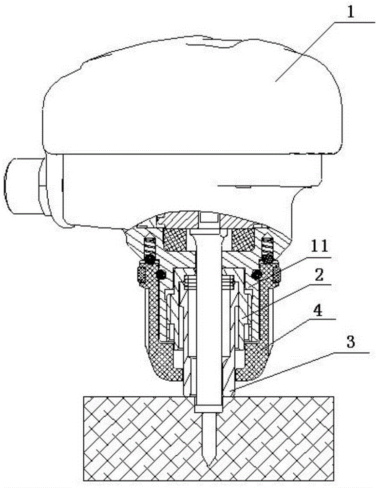 Palm hammer nailing depth adjustment mechanism