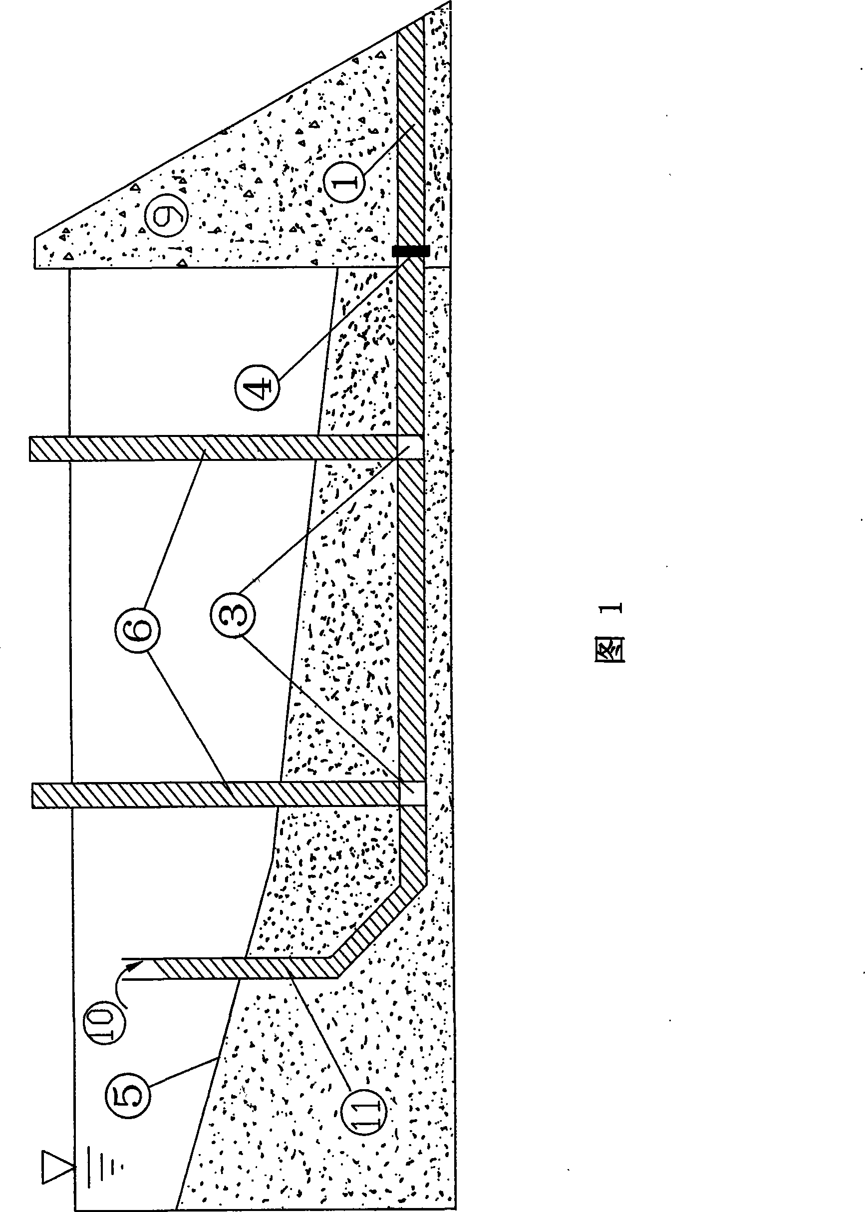 Hydraulic arrangement mode sediment ejection structure