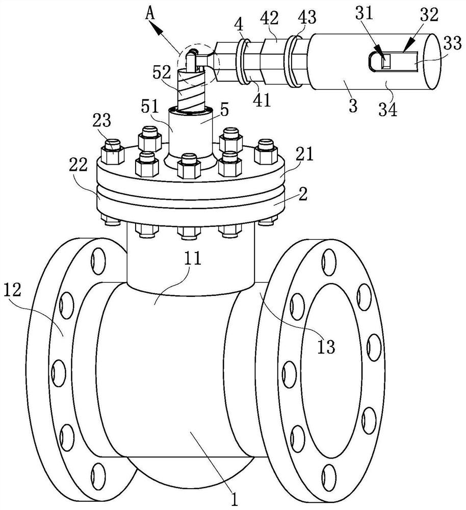 A folding valve with small space occupation
