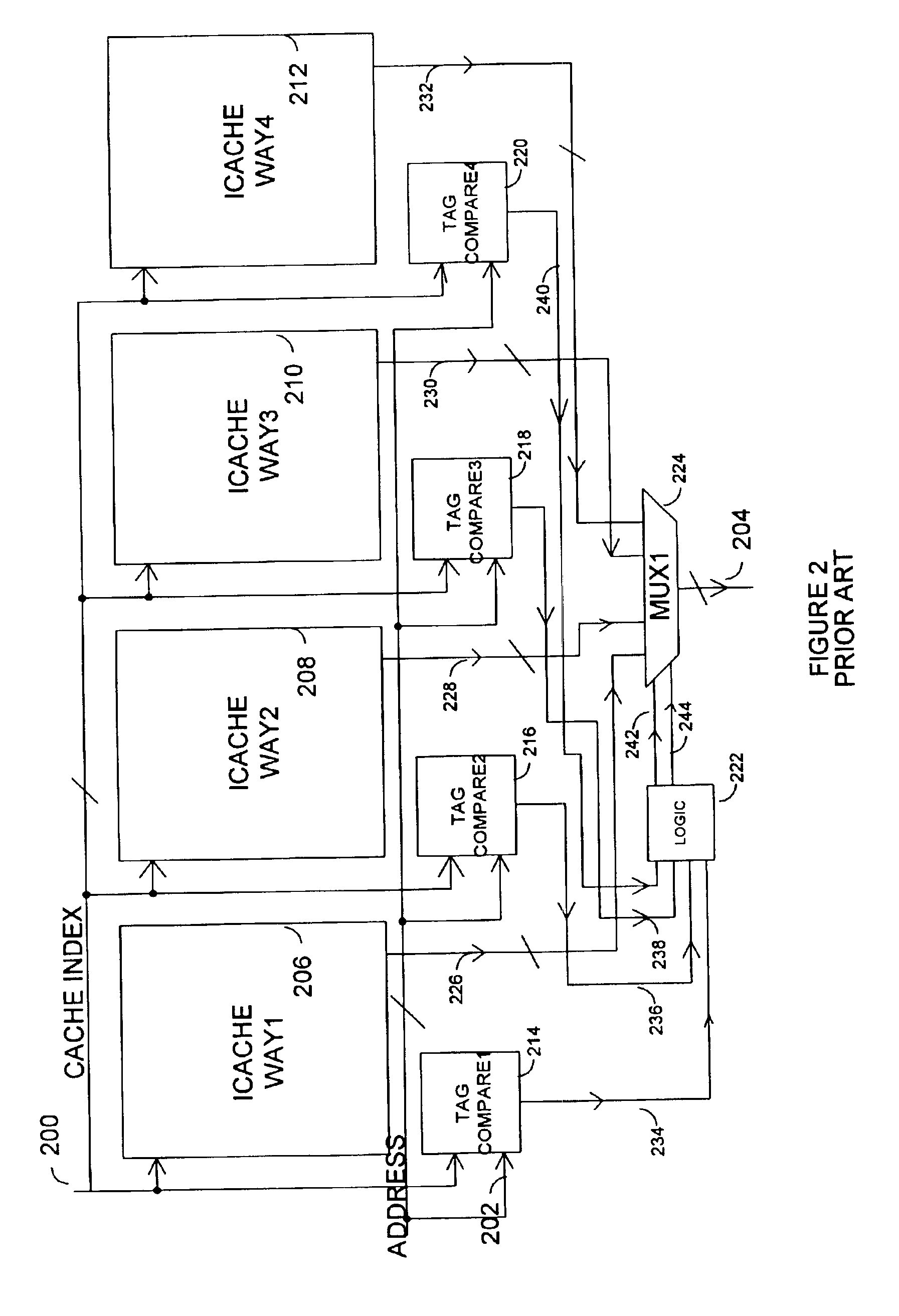 Method and apparatus for saving microprocessor power when sequentially accessing the microprocessor's instruction cache