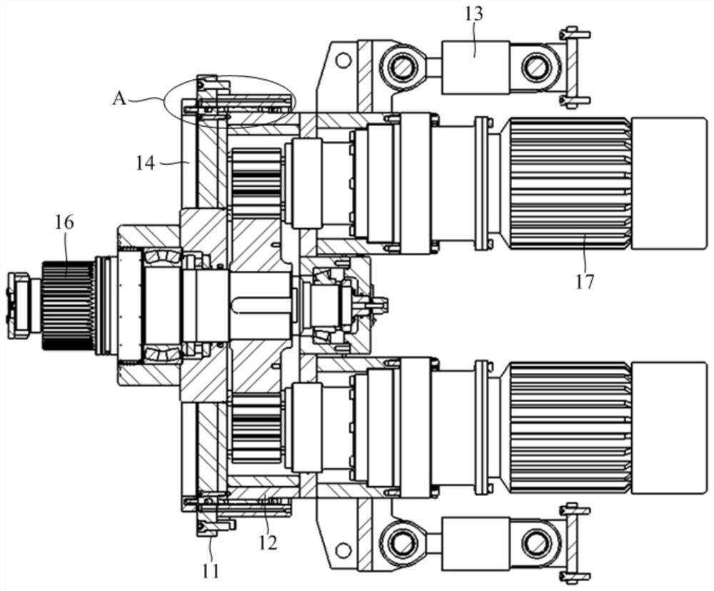 Small cutter head structure of quasi-rectangular shield and construction method of small cutter head structure