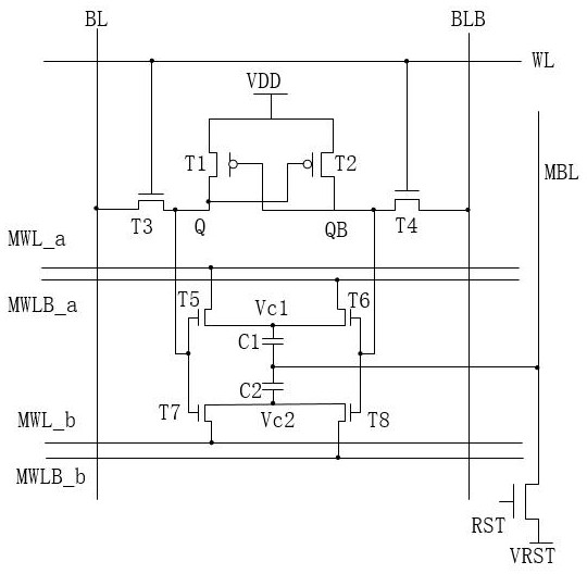 Bit cell applied to in-memory computation and memory computation array device