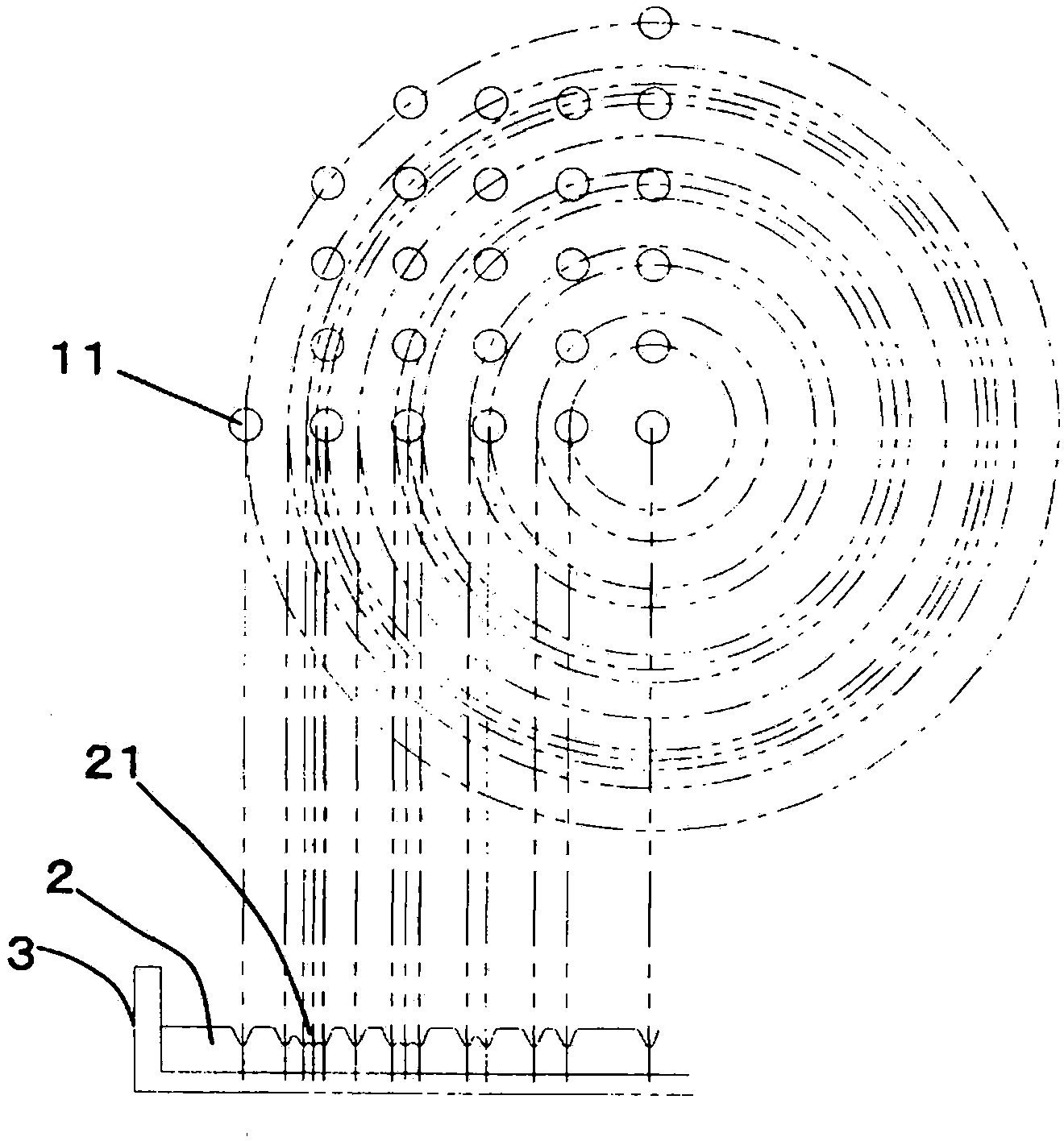 Method for arranging nozzle holes of collector nozzle in airborne microorganism collection device and airborne microorganism collection device