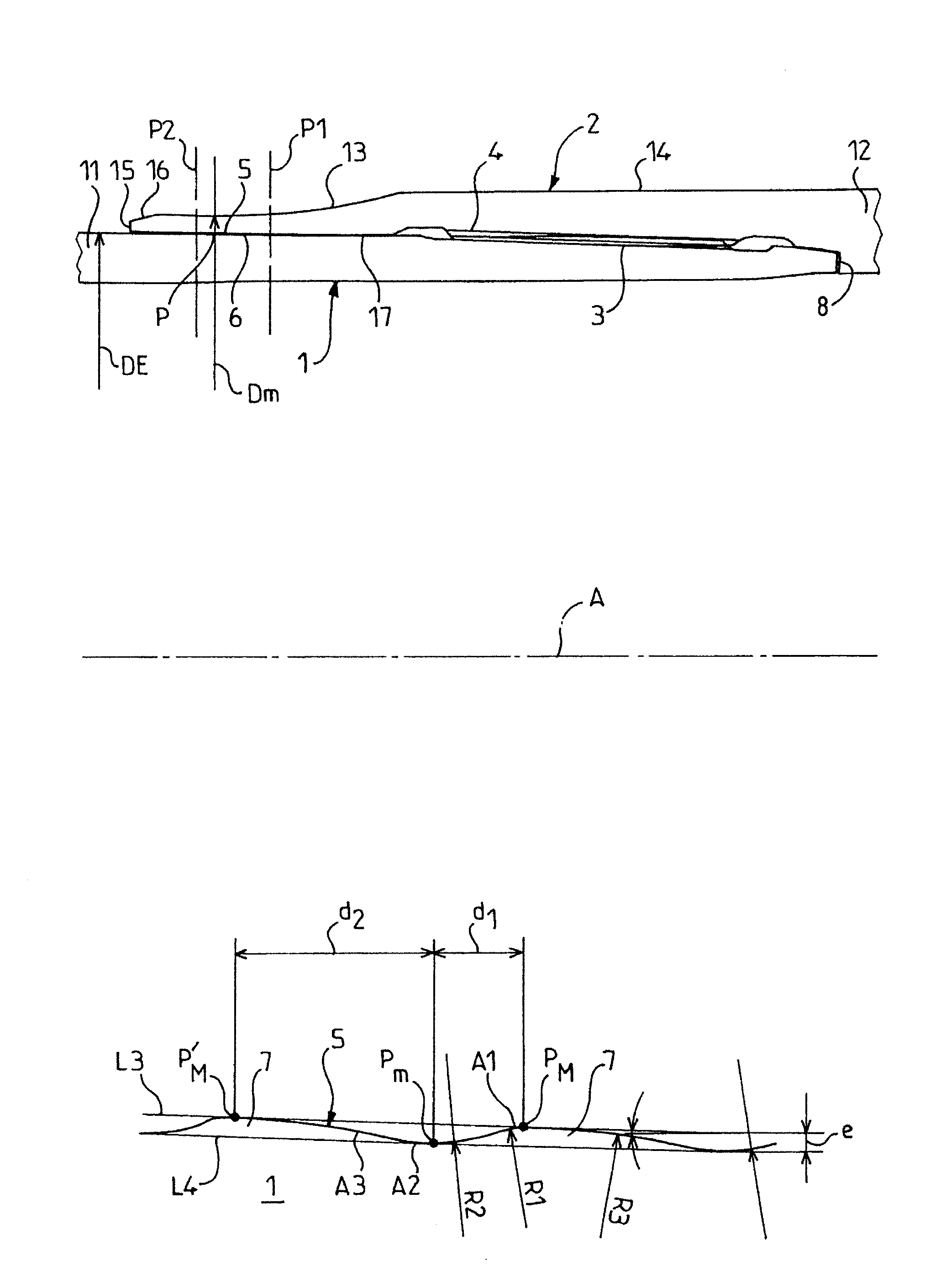 Threaded tubular connection which is resistant to bending stresses