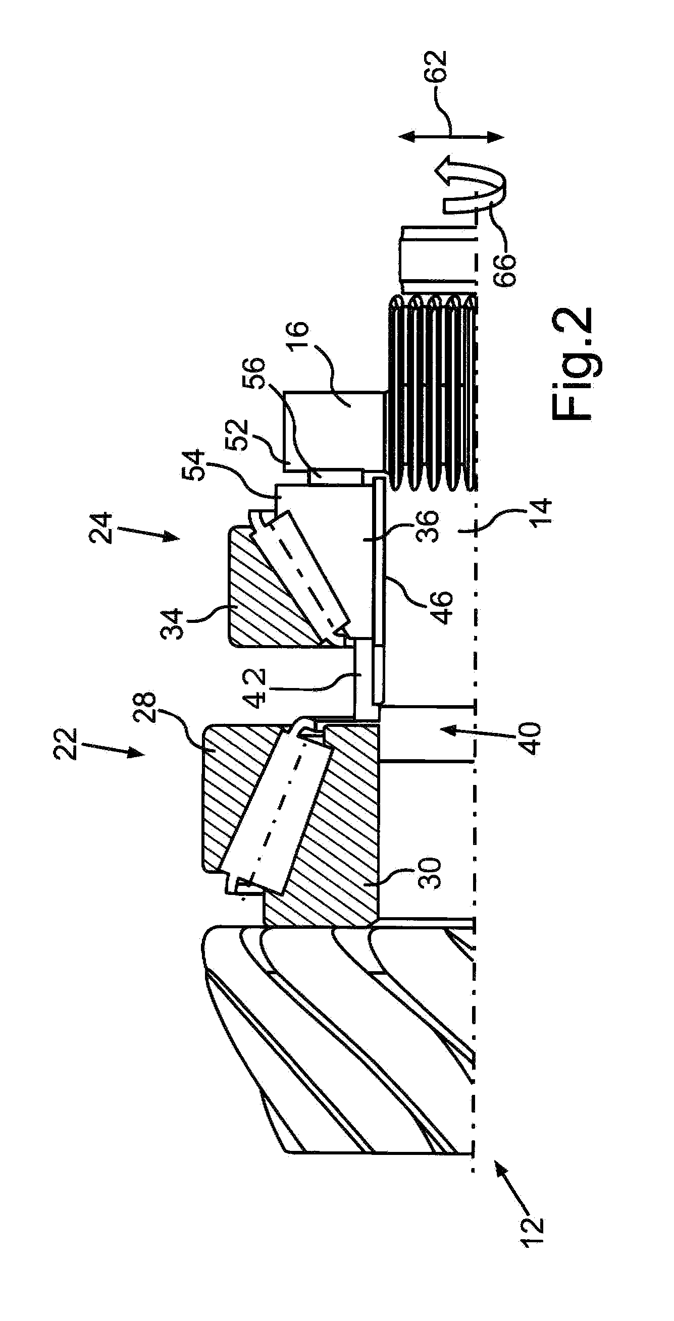 Bearing mounting arrangement for a drive train of a motor vehicle