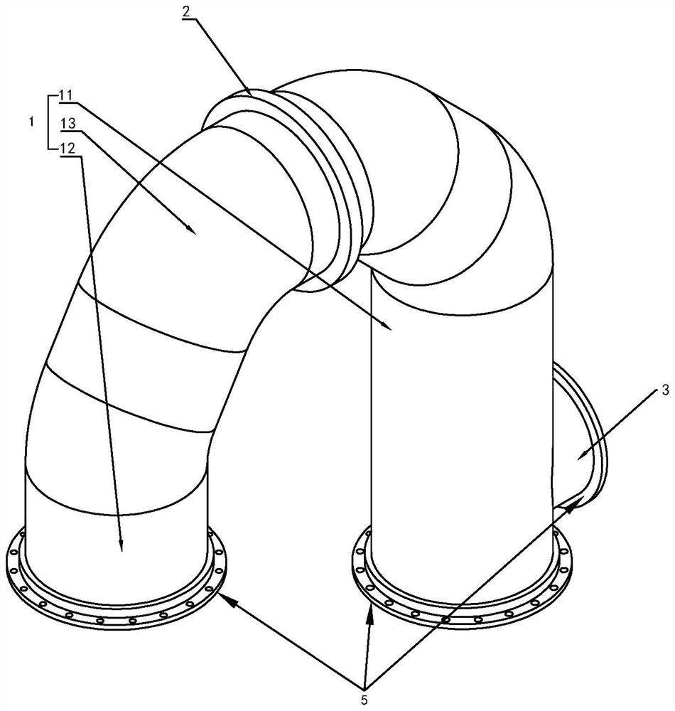 Multi-section type expansion flue of waste heat boiler