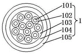 Photoelectric cable with coaxial electric units