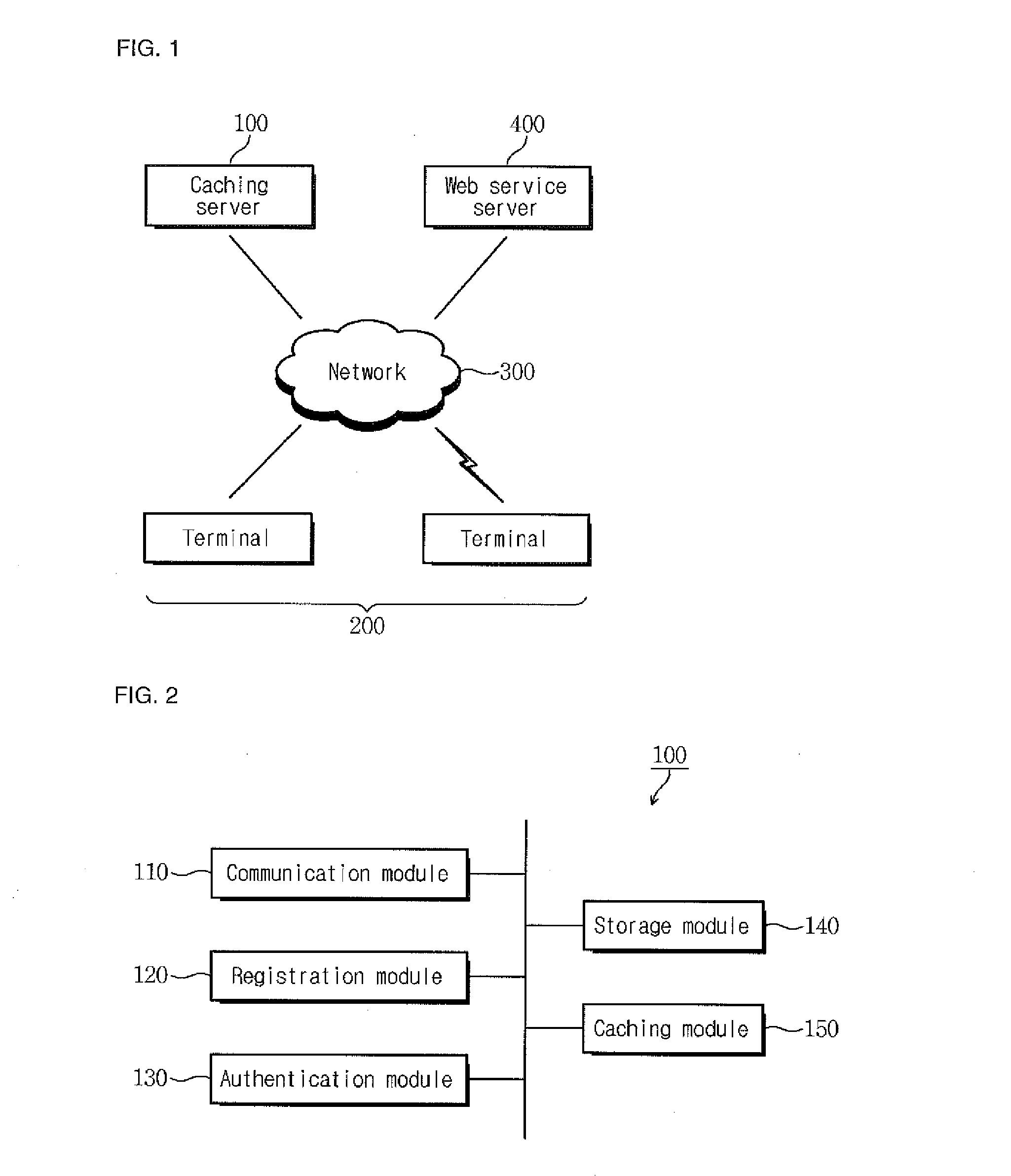 System for displaying cached webpages, a server therefor, a terminal therefor, a method therefor and a computer-readable recording medium on which the method is recorded