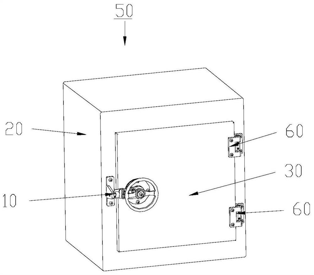 Vacuum box door lock device and vacuum box